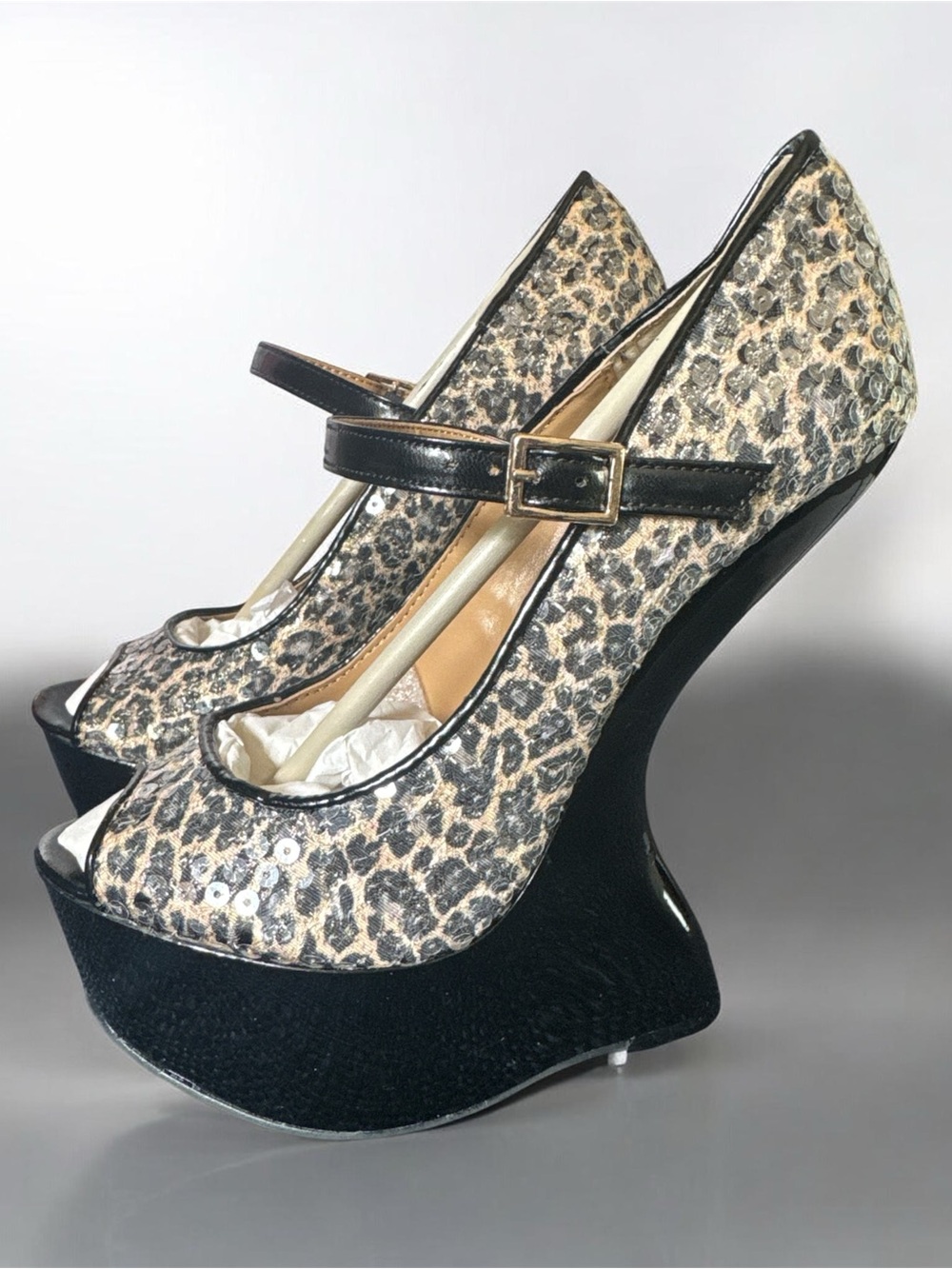 Chinese Laundry China Doll Sequin Wedge Mary Jane Pump Wedge NIB
